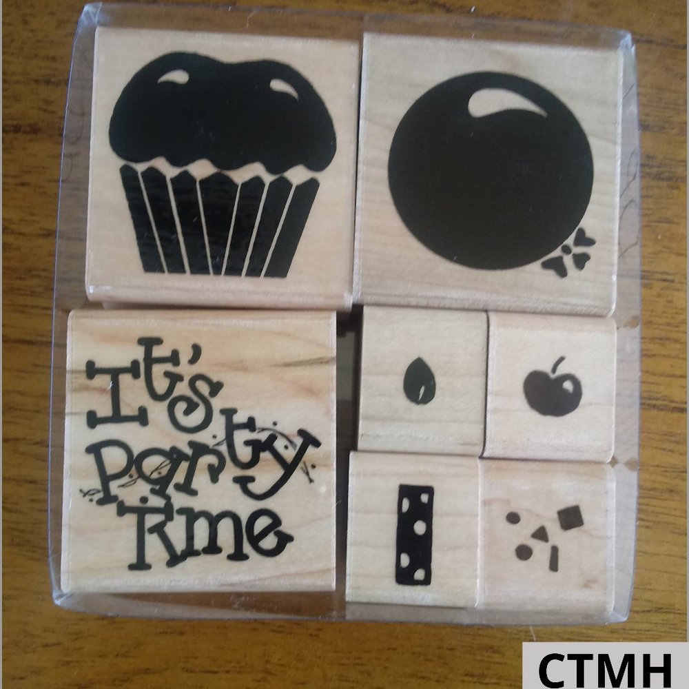 Close To My Heart Party Time Wooden Stamp Set